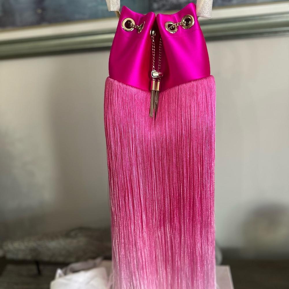 ✨✨SOLD✨✨Jimmy Choo Bon Bon Small Fringed Bucket Bag - Picture 3 of 12
